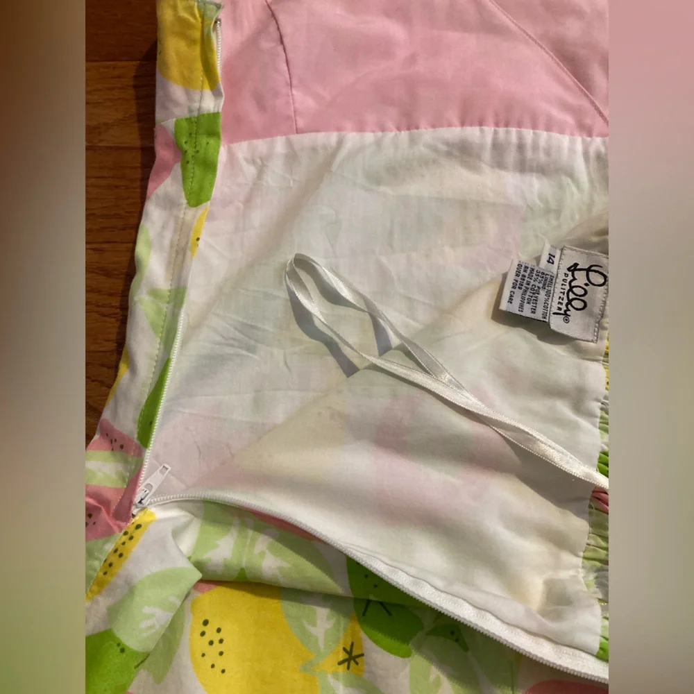 🍋Lilly Pulitzer Lemon Halter Dress Vintage White Label Girls Size 14 - Picture 8 of 8